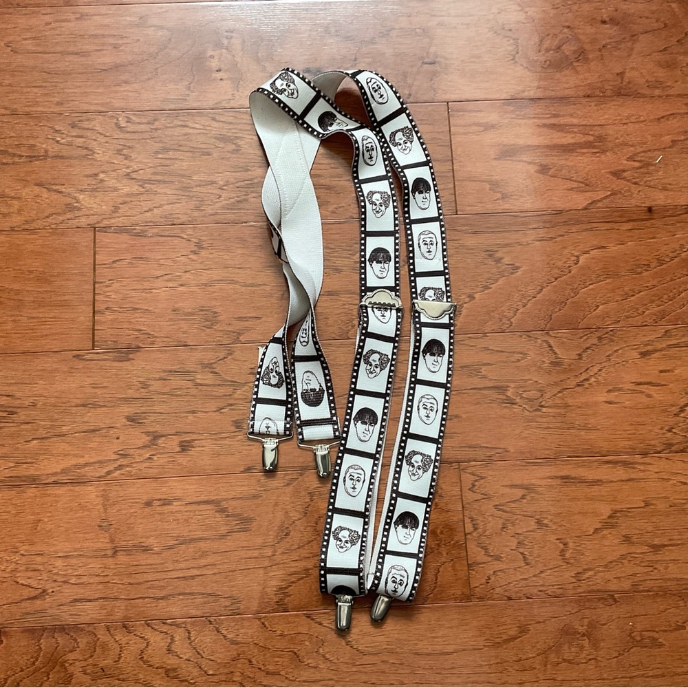 Vintage 3 Stooges Film Strip Suspenders Larry Moe Curly Adjustable Norman Maurer